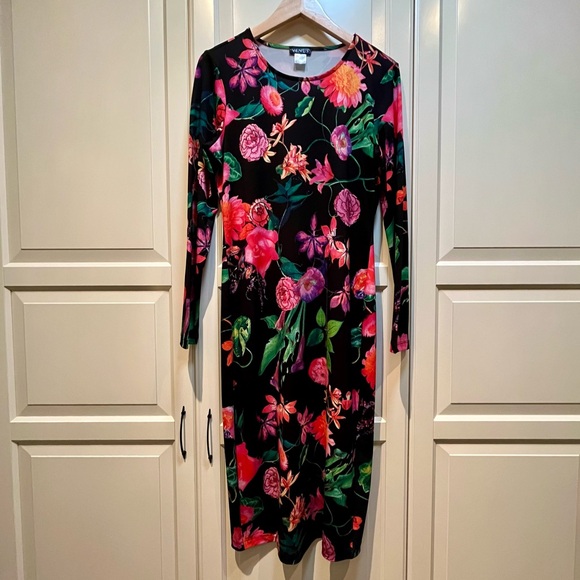 Venus sz M Midi Floral Long Sleeve Dress - Picture 8 of 11